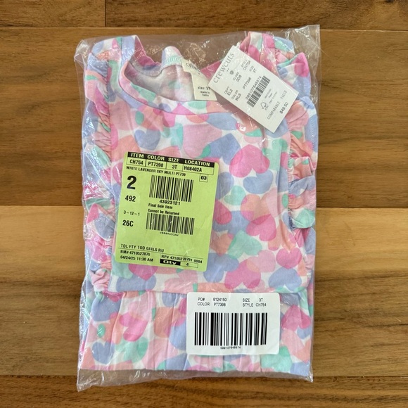 Brand New J.Crew Toddler Girl’s Hearts Pattern Dress, Size 3T, NWT - Picture 3 of 4